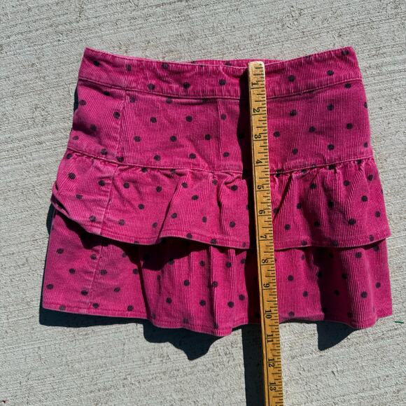 Y2K Copper Key Pink and Black Polkadot Corduroy Ruffle Skirt 4/4T - Picture 8 of 8
